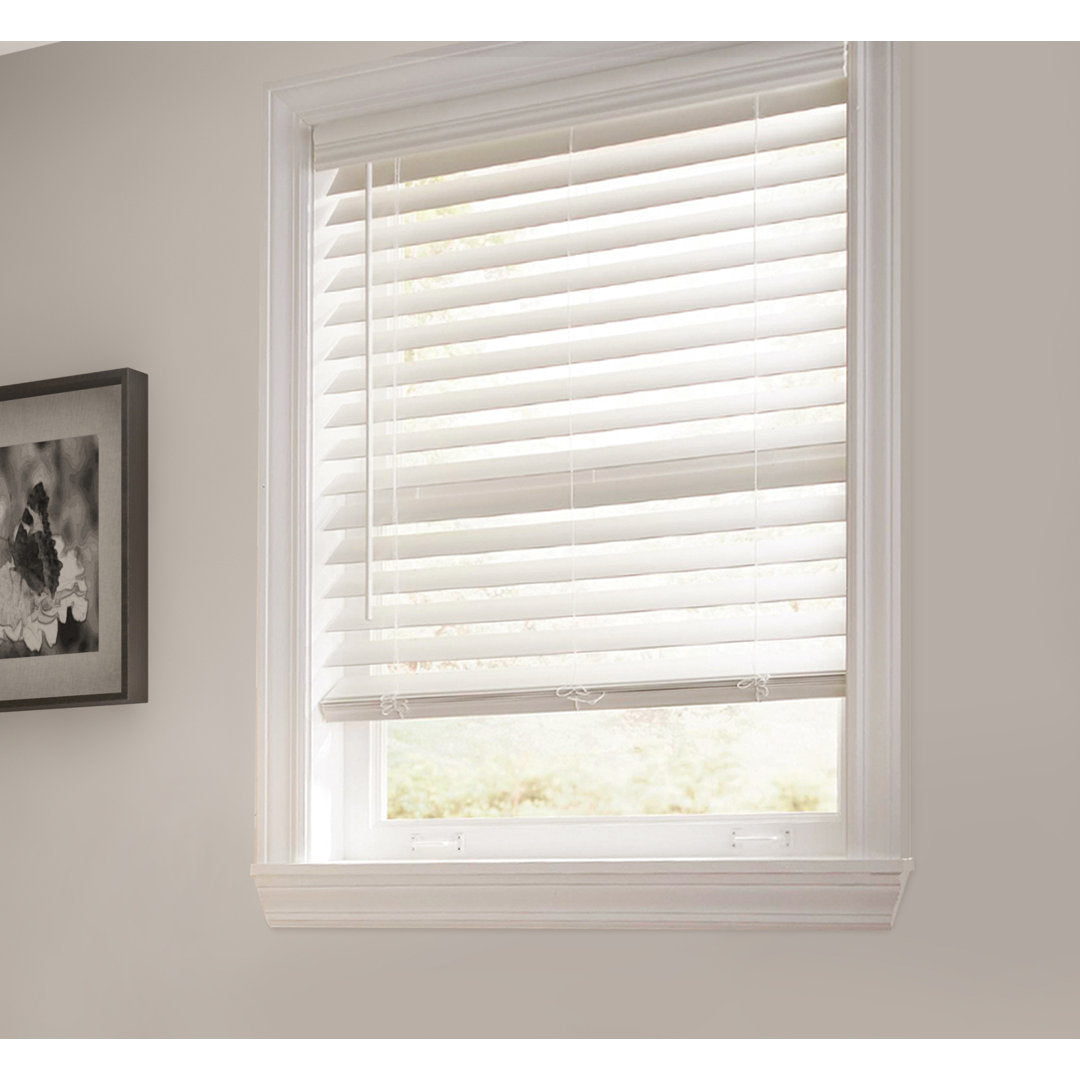 2.5 " Room Darkening Cordless Faux Wood Blind Symple Stuff Color/Finish: White Length: 72", Width: 51"