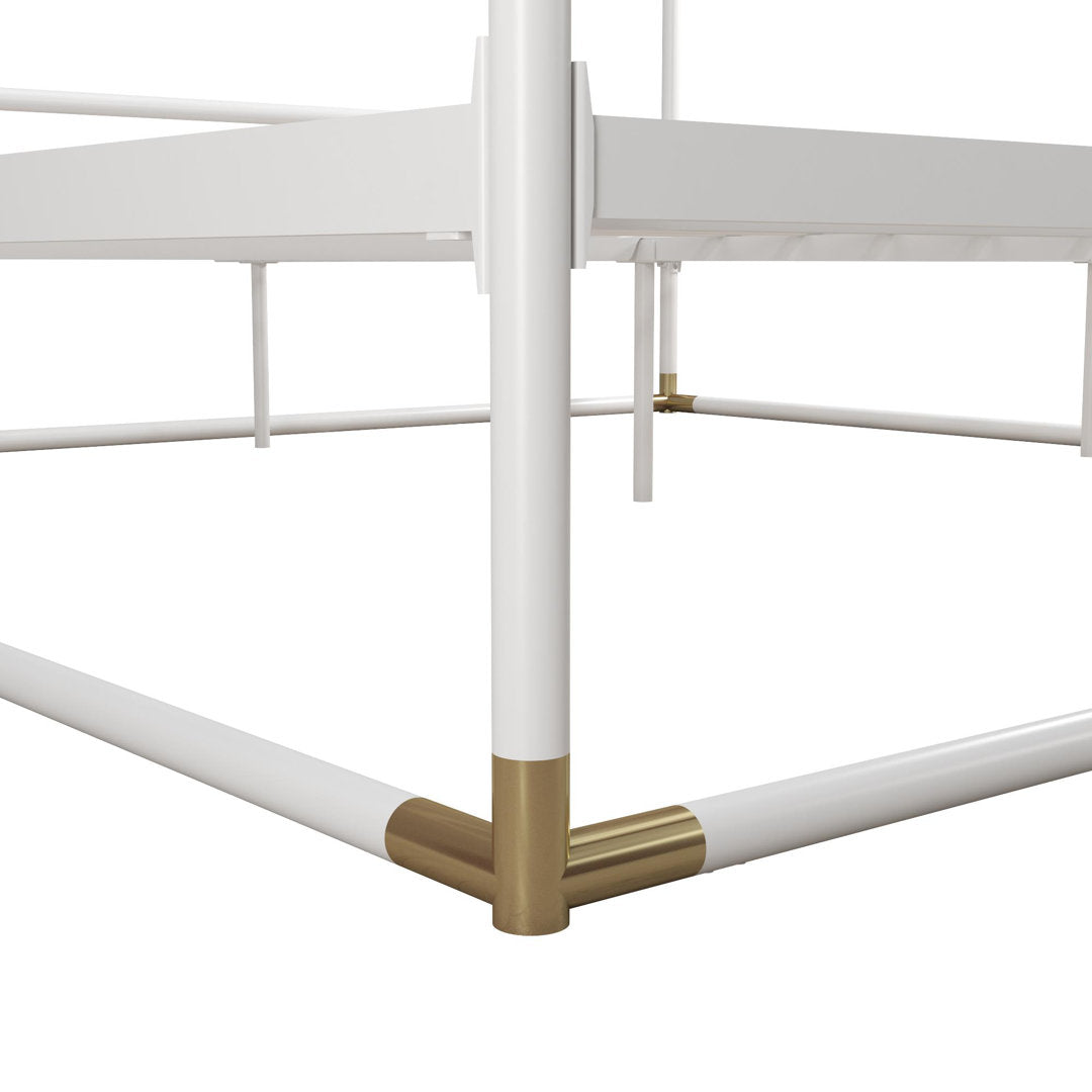 Celeste Canopy Bed CosmoLiving by Cosmopolitan Color: White Size: Queen
