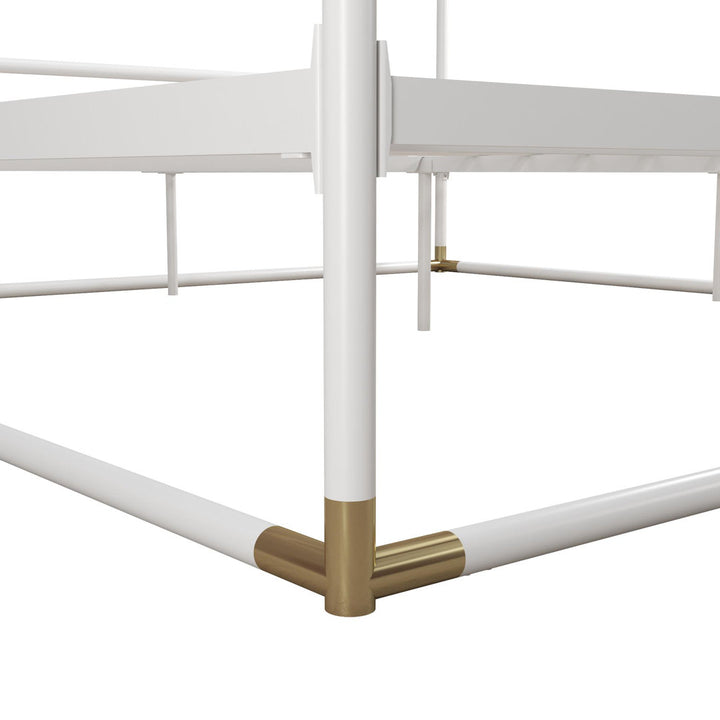 Celeste Canopy Bed CosmoLiving by Cosmopolitan Color: White Size: Queen