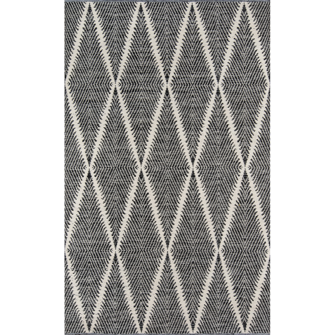 River Geometric Handmade Flatweave Black/Ivory Indoor/Outdoor Area Rug Erin Gates by Momeni Rug Size: Rectangle 2' x 3'