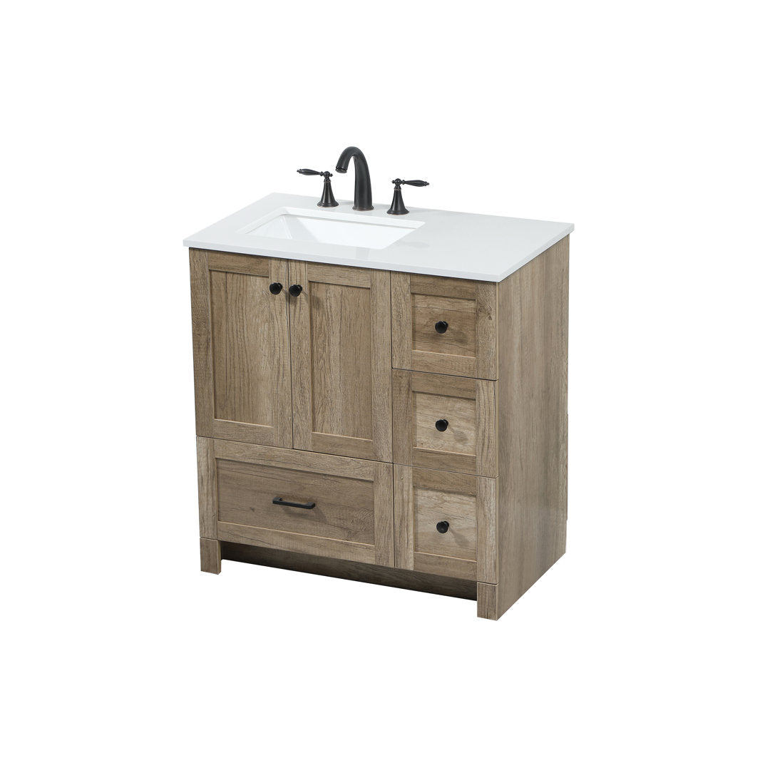 Melina 32" Single Bathroom Vanity Set Union Rustic Base Finish: Natural Oak