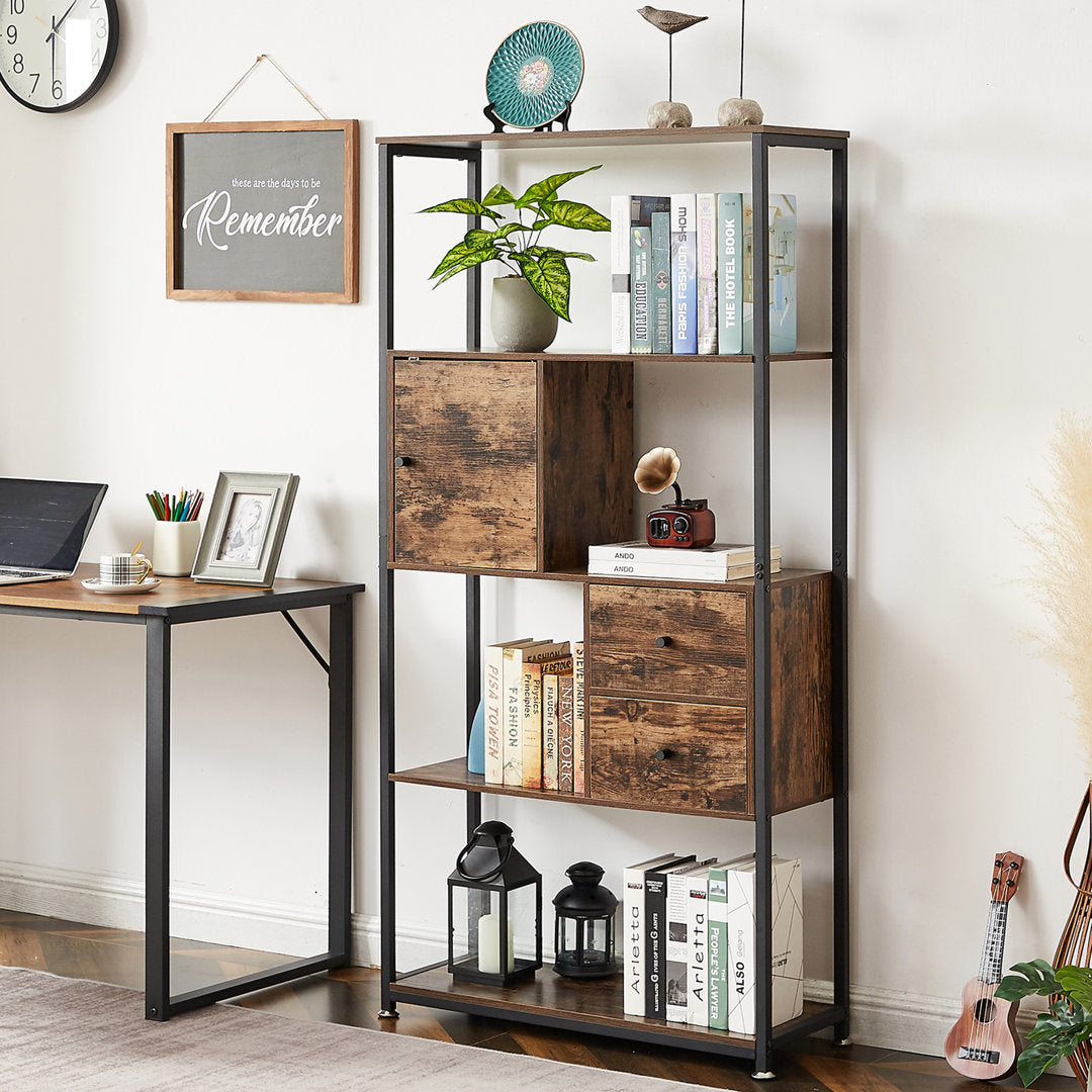 Mullica 31" W Steel Standard Bookcase 17 Stories