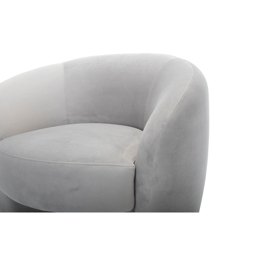 Kearney Upholstered Barrel Chair AllModern Fabric: Stax Light Grey Performance Velvet
