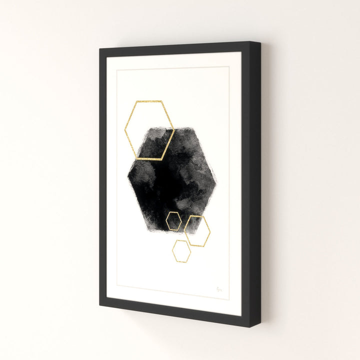 Black Hole Hexagon by Eyre Tarney Picture Frame  Print Etta Avenue™ Teen Size: 18" H x 12" W x 1.5" D