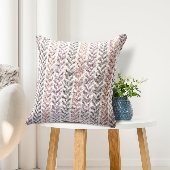 Hand-Woven Chevron Cotton Throw Pillow Rajani Home Color: Purple/Pink