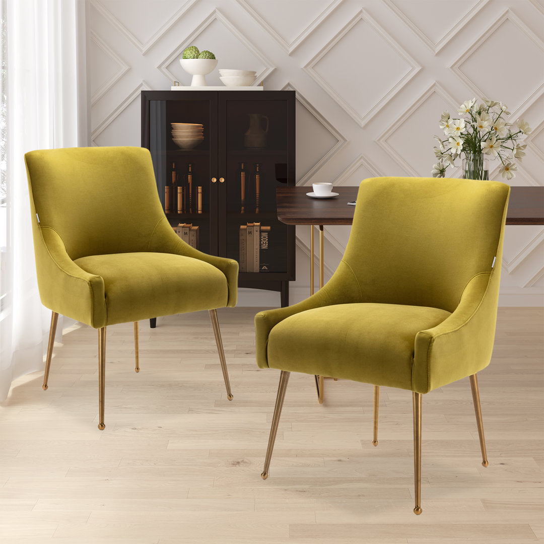 Magallanes Velvet Upholstered Side Chair (Set of 2) Willa Arlo™ Interiors Upholstery Color: Green