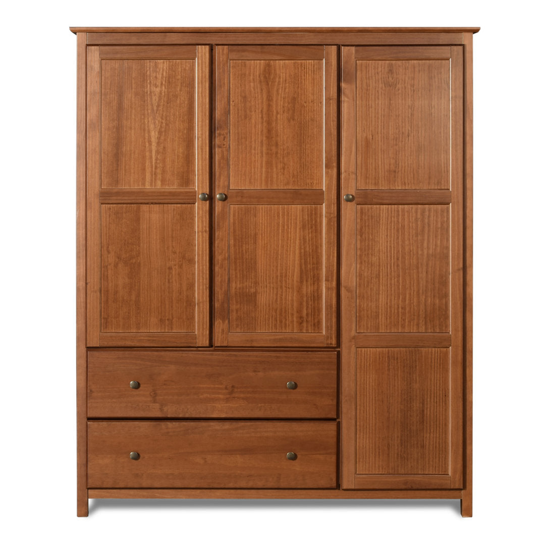 Shaker Wardrobe Armoire Grain Wood Furniture Color: Walnut