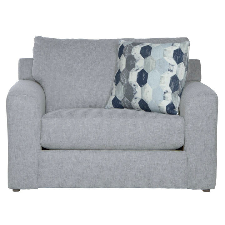 Brytanni Upholstered Chair And A Half with Comfort Coil Seating and 1 Included Accent Pillow Wade Logan® Body Fabric: Blue 100% Polyester
