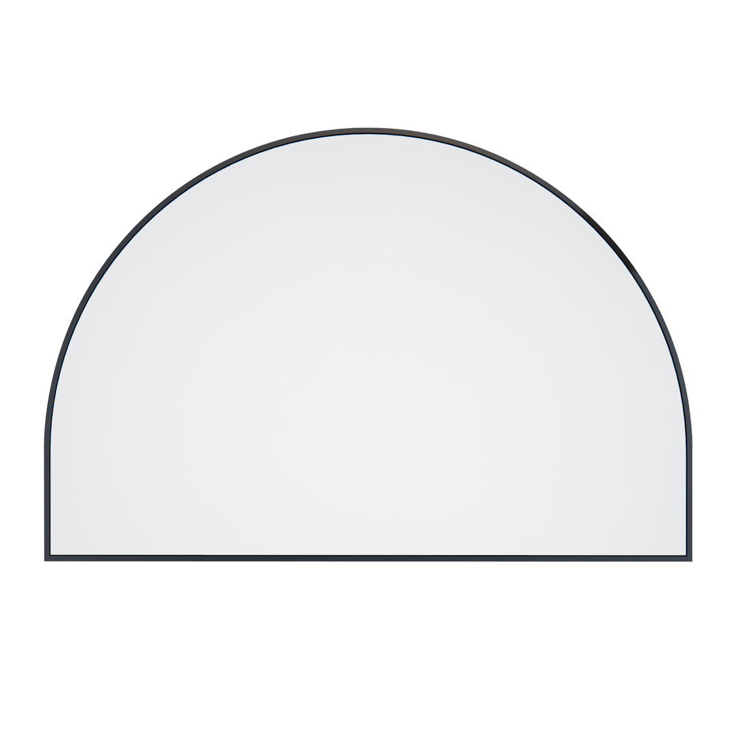 Kira Arched Mirror Glass Warehouse Size: 40'' X 60'' Finish: Black