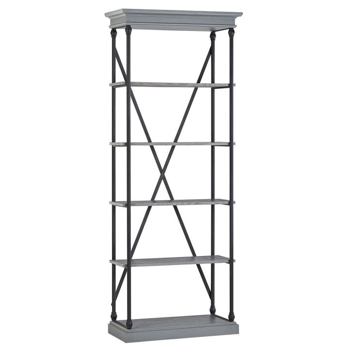 Kyler 84.25" H x 33" W Etagere Bookcase Greyleigh™ Color: Gray