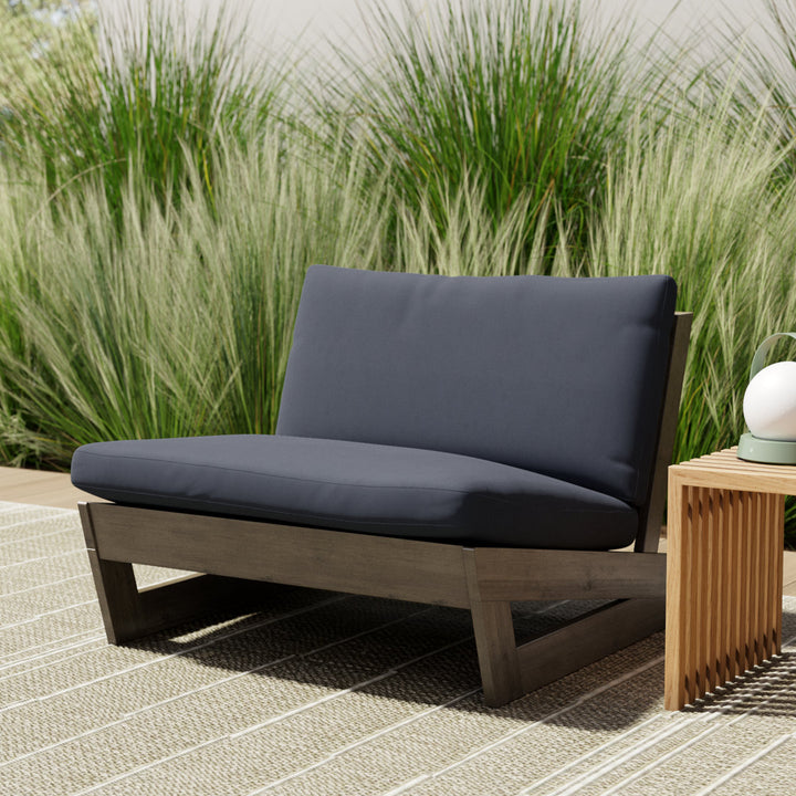 Louise Patio Chair with Cushions AllModern Frame Color/Cushion Color: Gray Frame/Dark Gray Cushion