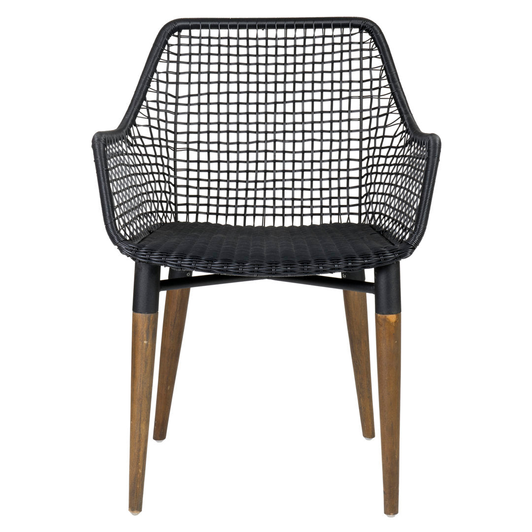 Brixley Wicker/Rattan Slat Back Arm Chair Sand & Stable™ Color: Black