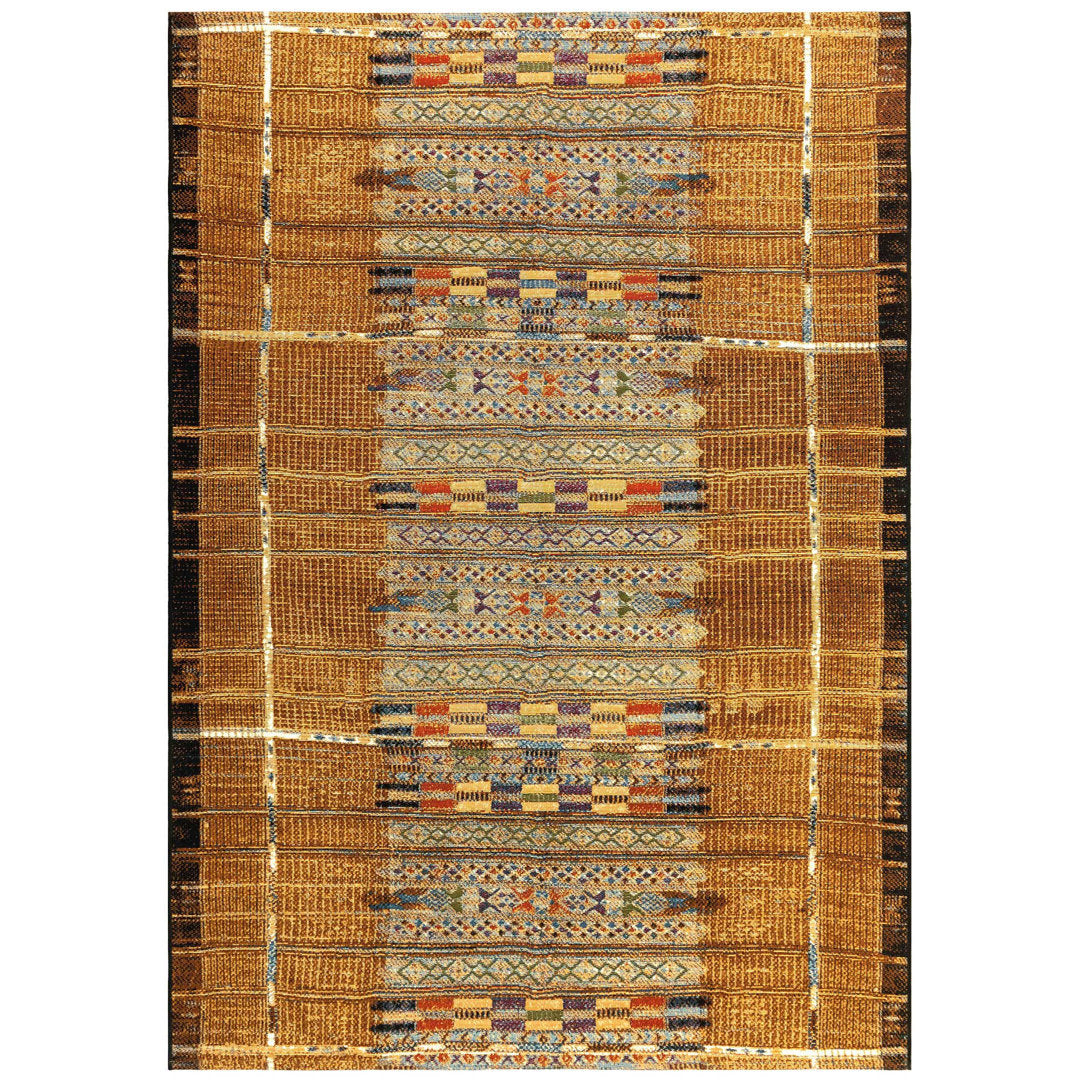 Augustus Southwestern Flatweave Gold Indoor/Outdoor Area Rug Mistana™ Rug Size: Rectangle 7'10" x 9'10"