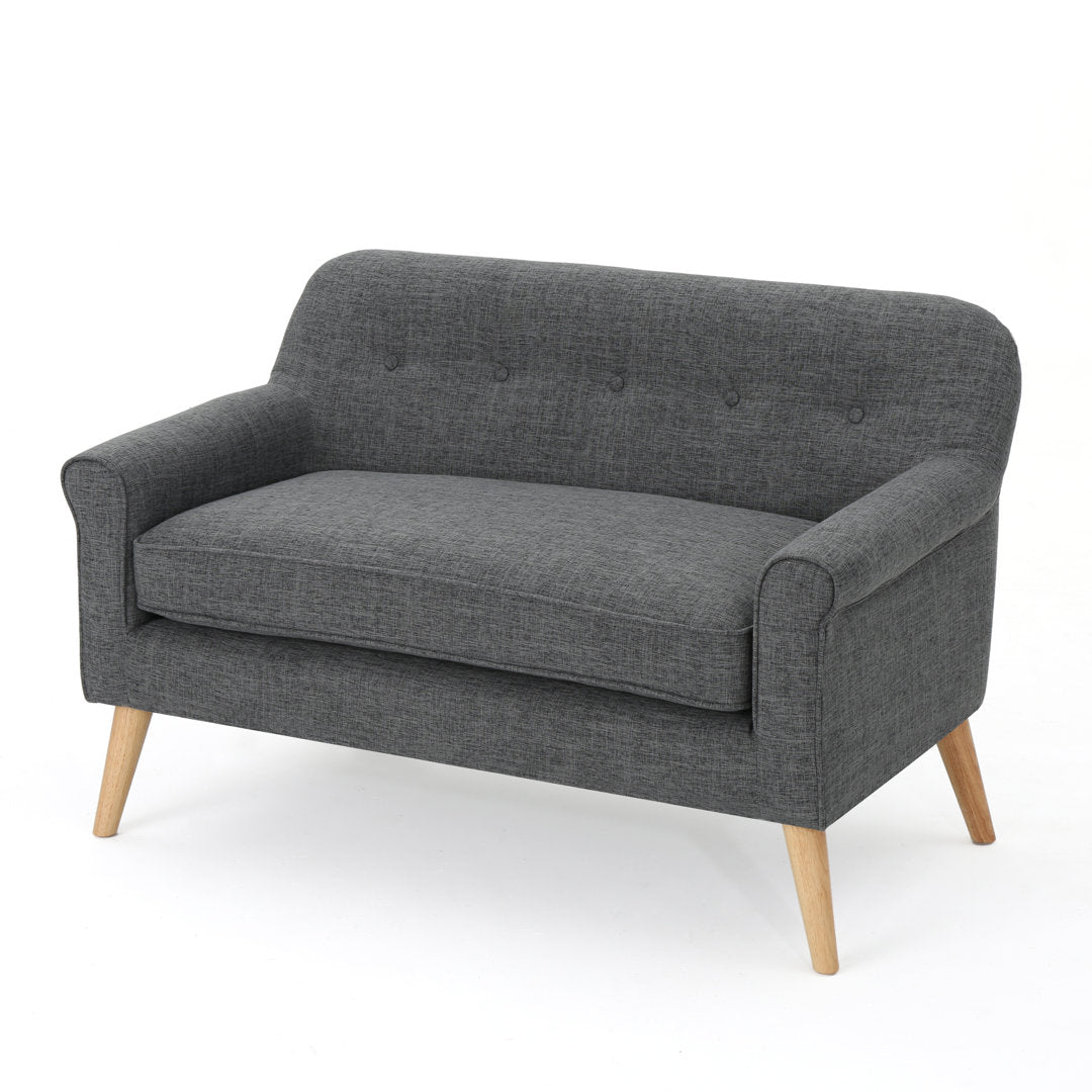 Deby 49.75" Flared Arm Loveseat George Oliver Upholstery Color: Gray Polyester