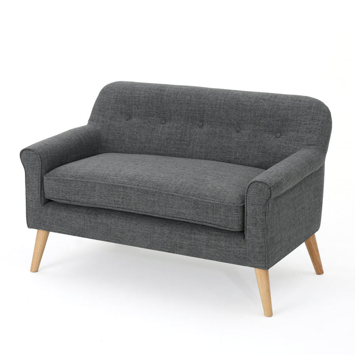 Deby 49.75" Flared Arm Loveseat George Oliver Upholstery Color: Gray Polyester