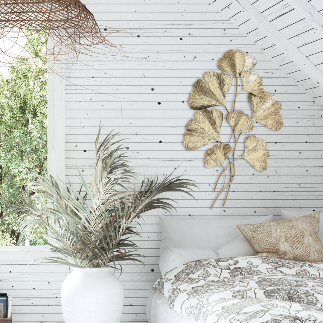 Ginko Leaves Bouquet Wall Décor Everly Quinn