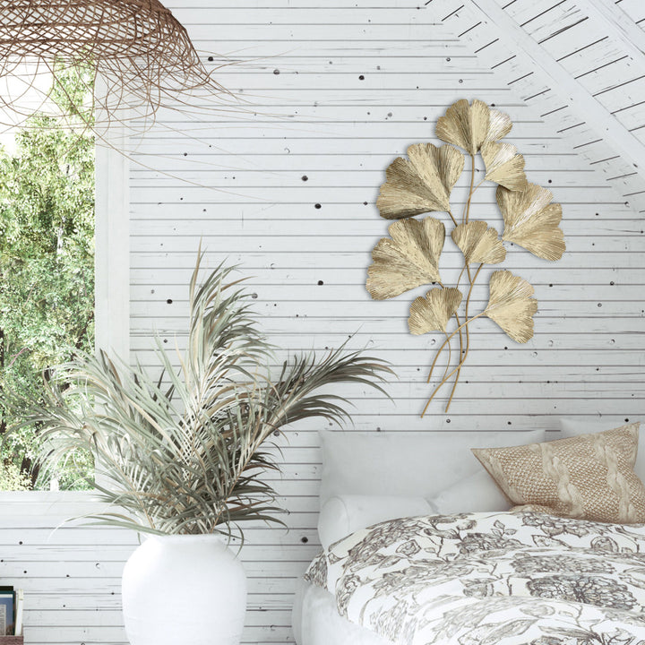 Ginko Leaves Bouquet Wall Décor Everly Quinn