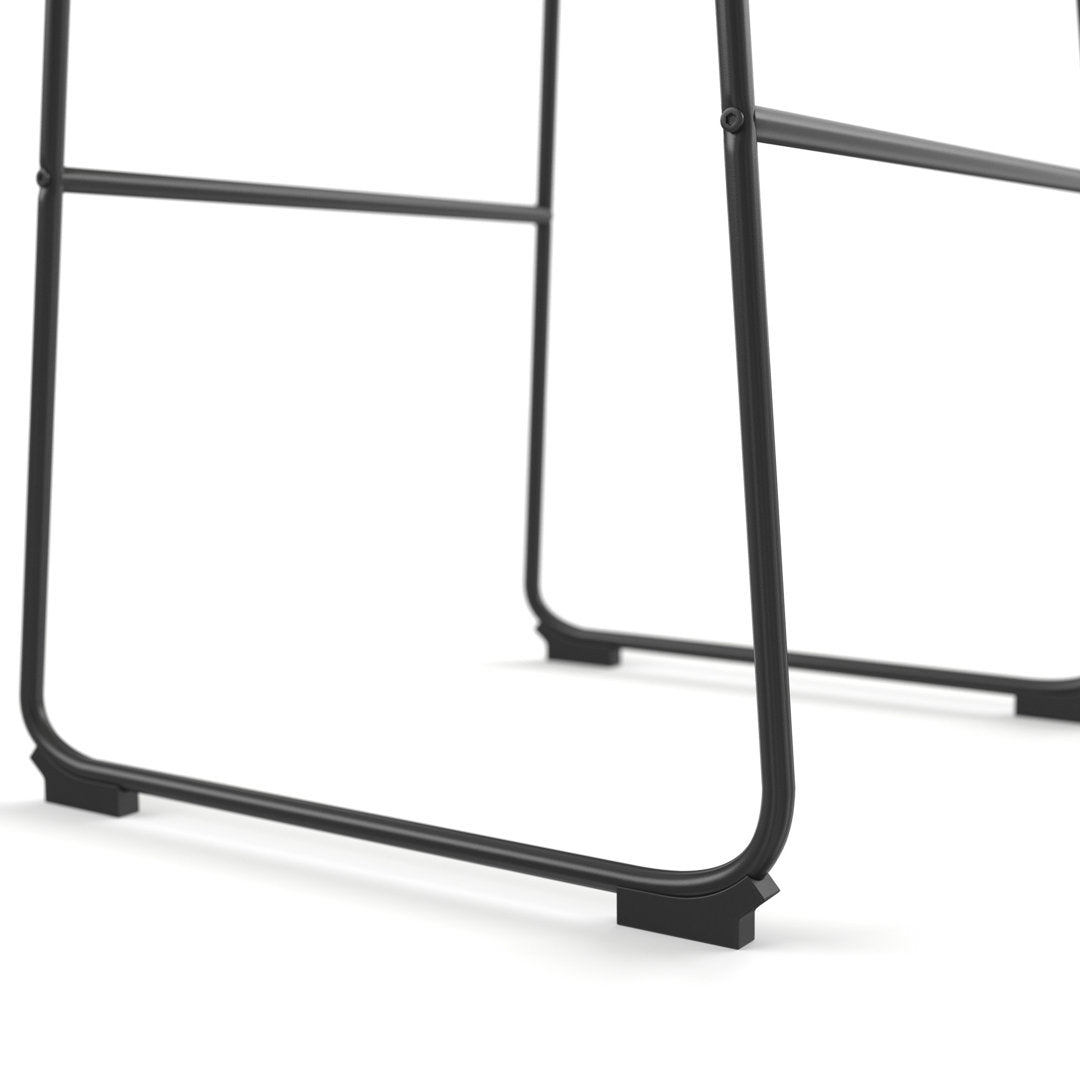 Nia Vegan Leather Bar & Counter Stool (Set of 2) AllModern Frame Color: Black Seat Height: Bar Stool (29" Seat Height), Upholstery: Brown Distressed Vegan Leather