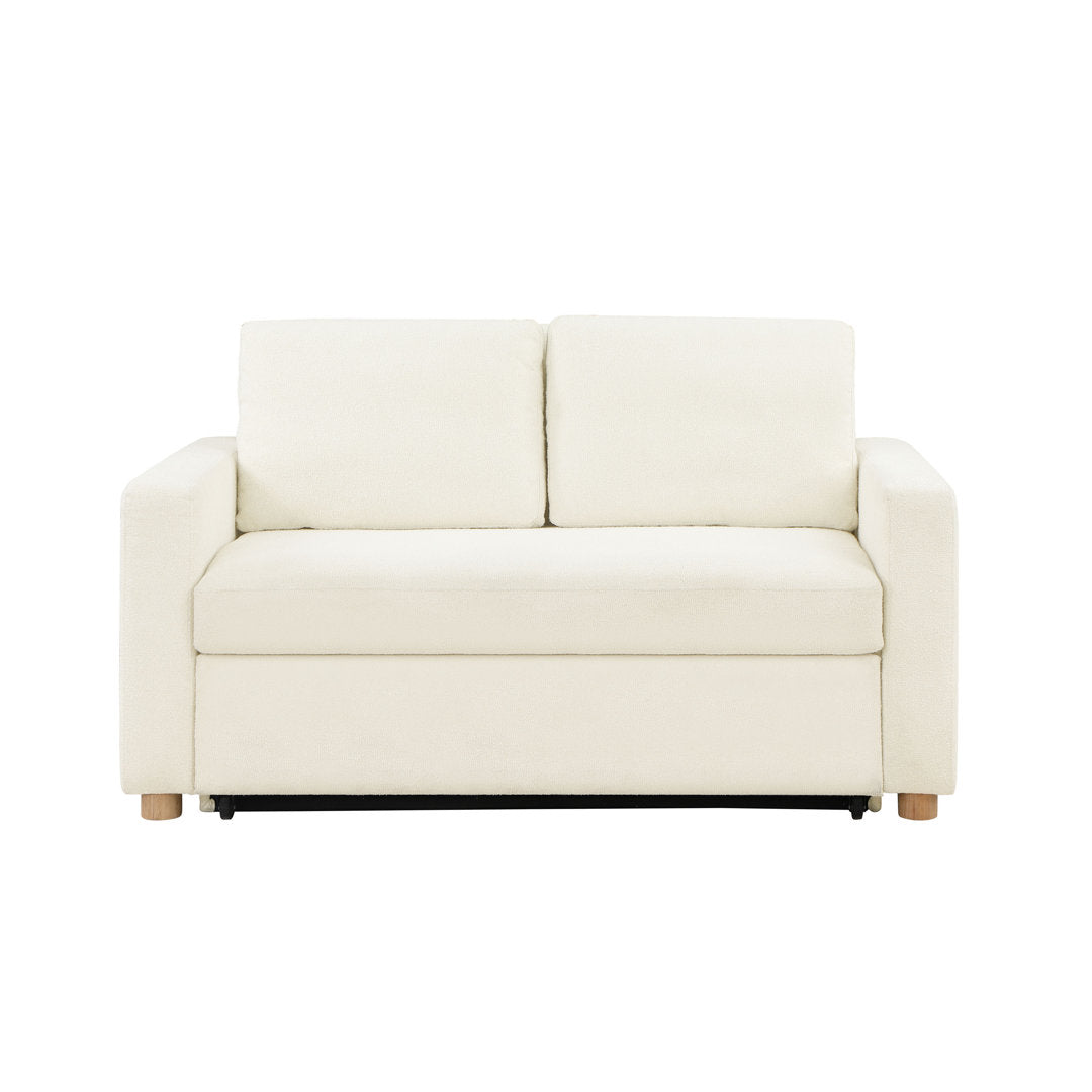 Serta Trinity Full Size Convertible Sleeper Sofa Serta Fabric: Ivory Boucle