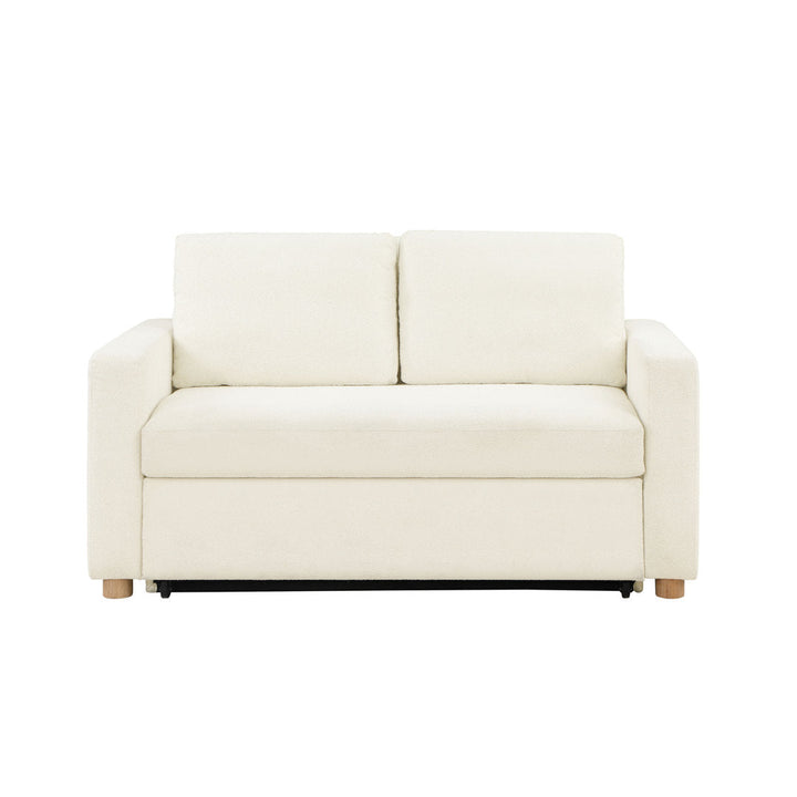 Serta Trinity Full Size Convertible Sleeper Sofa Serta Fabric: Ivory Boucle
