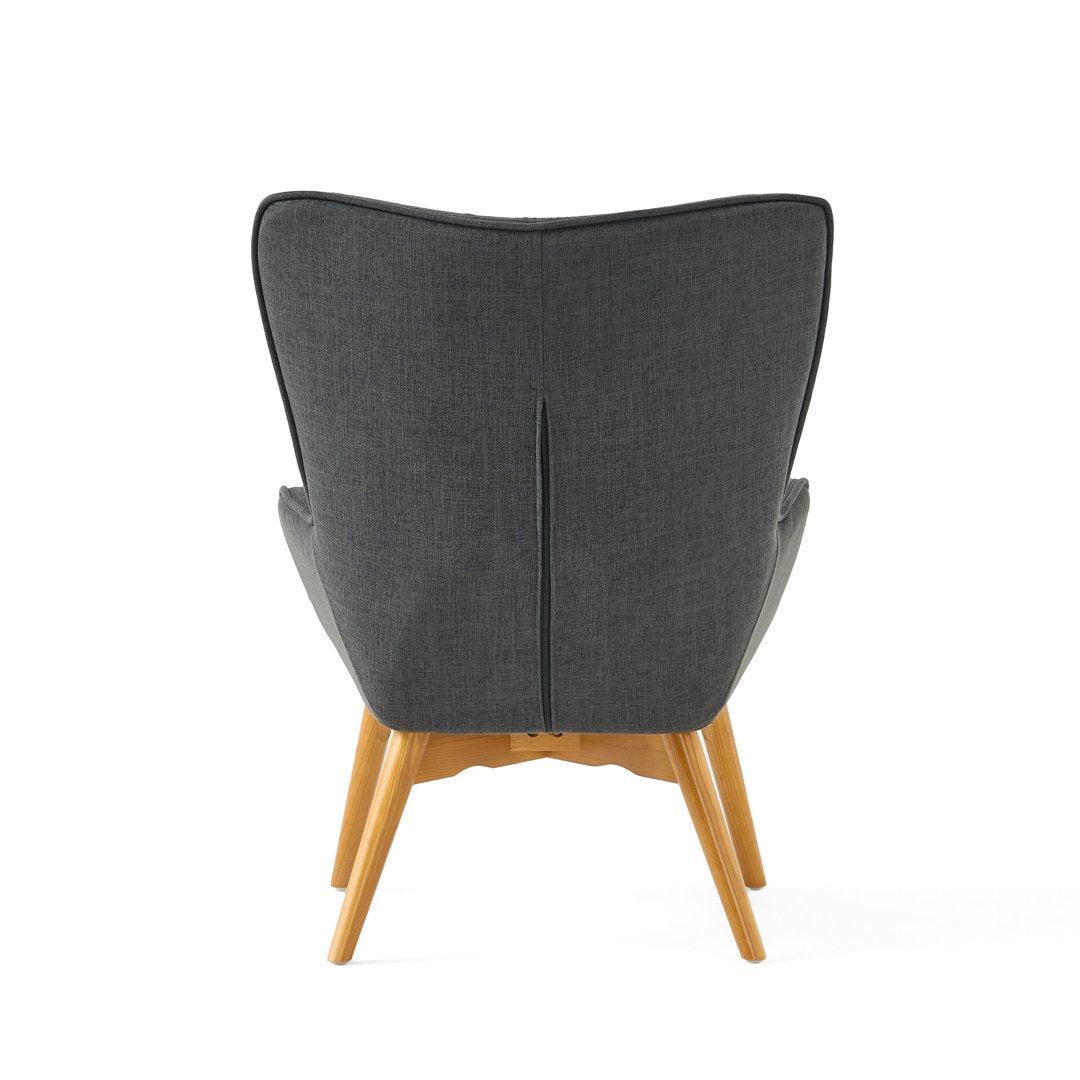 Dayon 68.58Cm Wide Tufted Polyester Lounge Chair and Ottoman George Oliver Fabric: Dark Gray  Polyester Blend