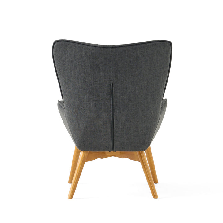 Dayon 68.58Cm Wide Tufted Polyester Lounge Chair and Ottoman George Oliver Fabric: Dark Gray  Polyester Blend