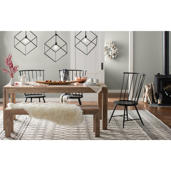 Kennamer Metal Slat Back Side Chair (Set of 2) Laurel Foundry Modern Farmhouse® Color: Black