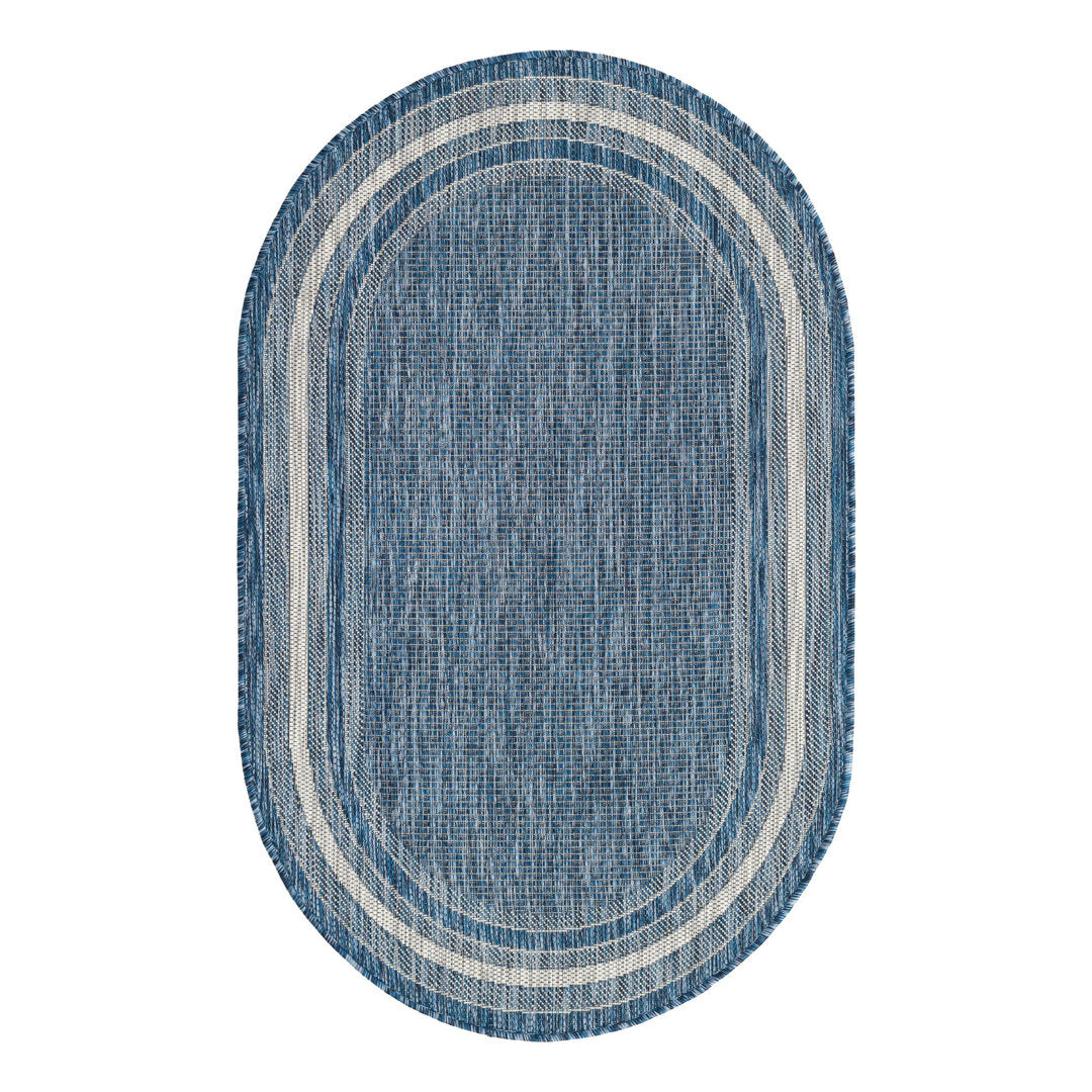 Swanee Blue Indoor / Outdoor Area Rug Arlmont & Co. Rug Size: Oval 3'3" x 5'3"