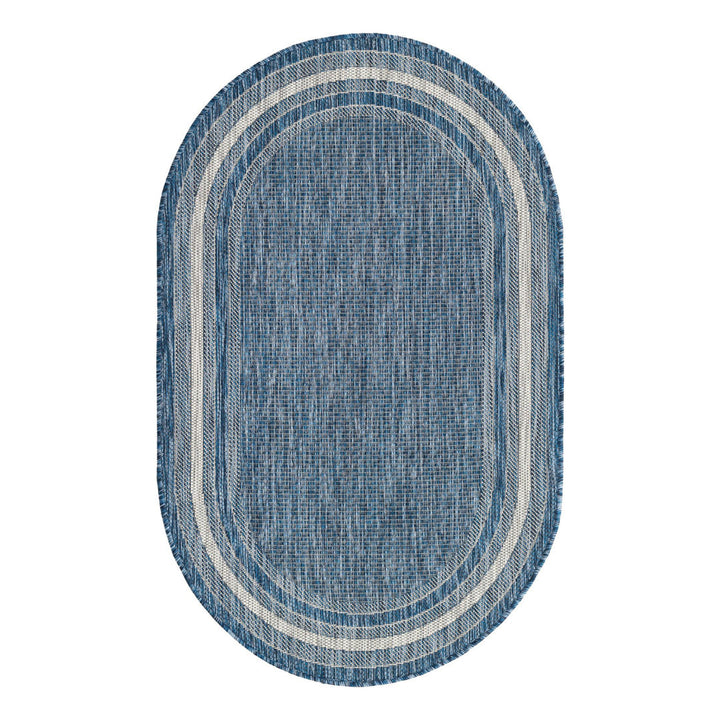 Swanee Blue Indoor / Outdoor Area Rug Arlmont & Co. Rug Size: Oval 3'3" x 5'3"