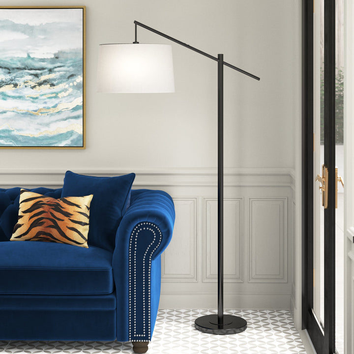 Dyanne 69" Task/Reading Floor Lamp Etta Avenue™ Shade Color: Natural Base Finish: Oiled Bronze