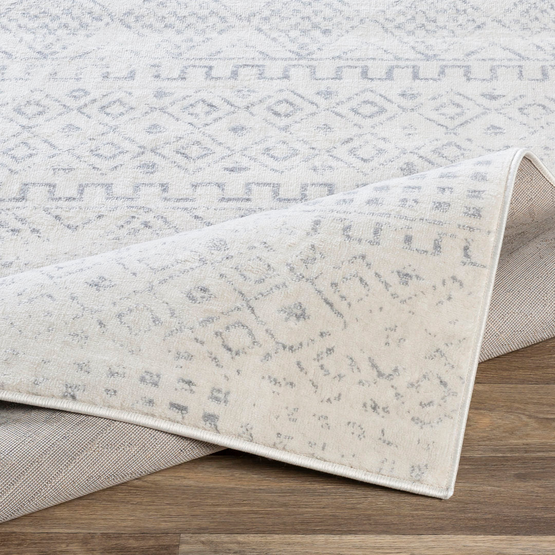 Herrod Machine Woven Gray/Ivory Area Rug Zipcode Design™ Rug Size: Rectangle 6'7" x 9'