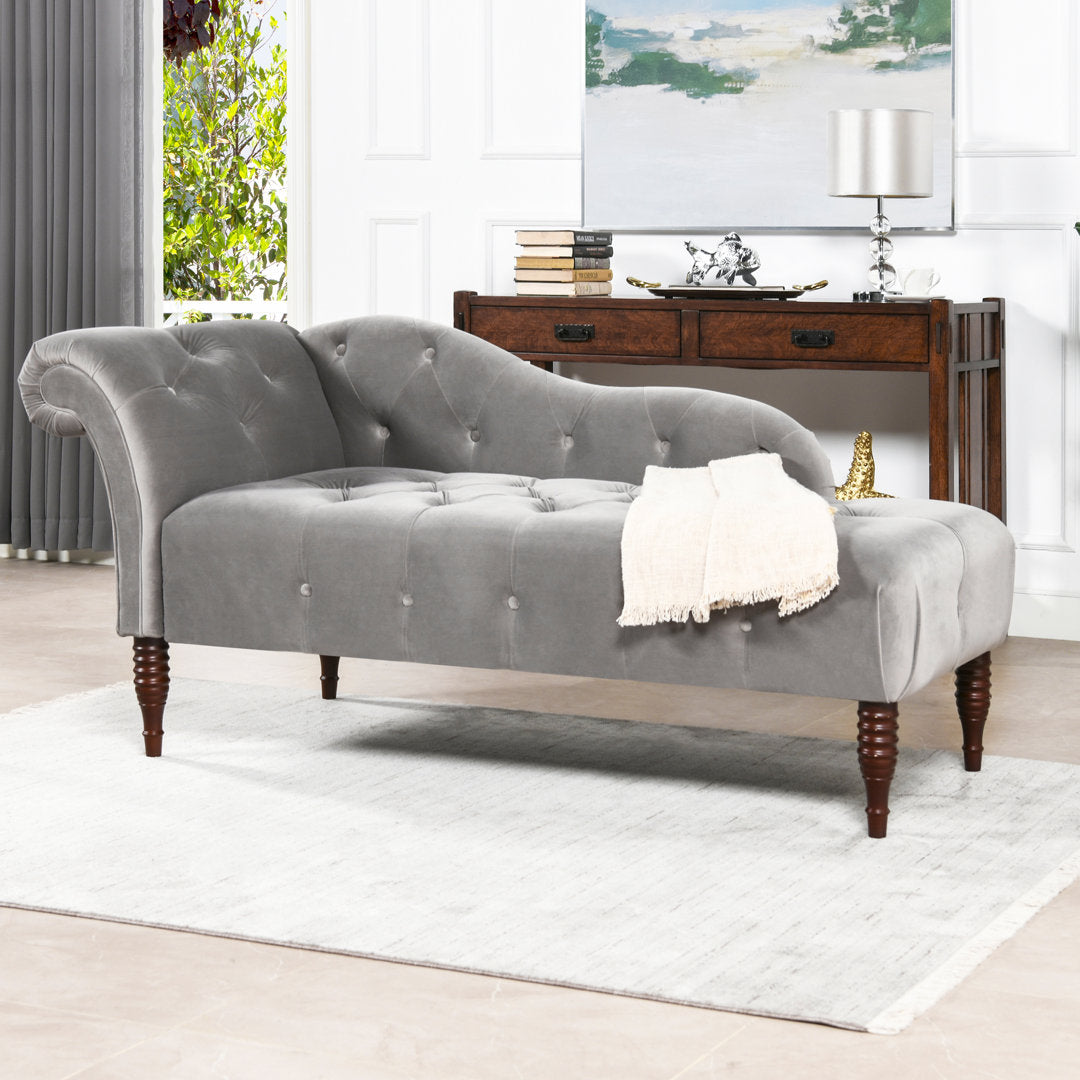 Kannon Tufted Right-Arm Chaise Lounge Willa Arlo™ Interiors Fabric: Opal Gray Velvet