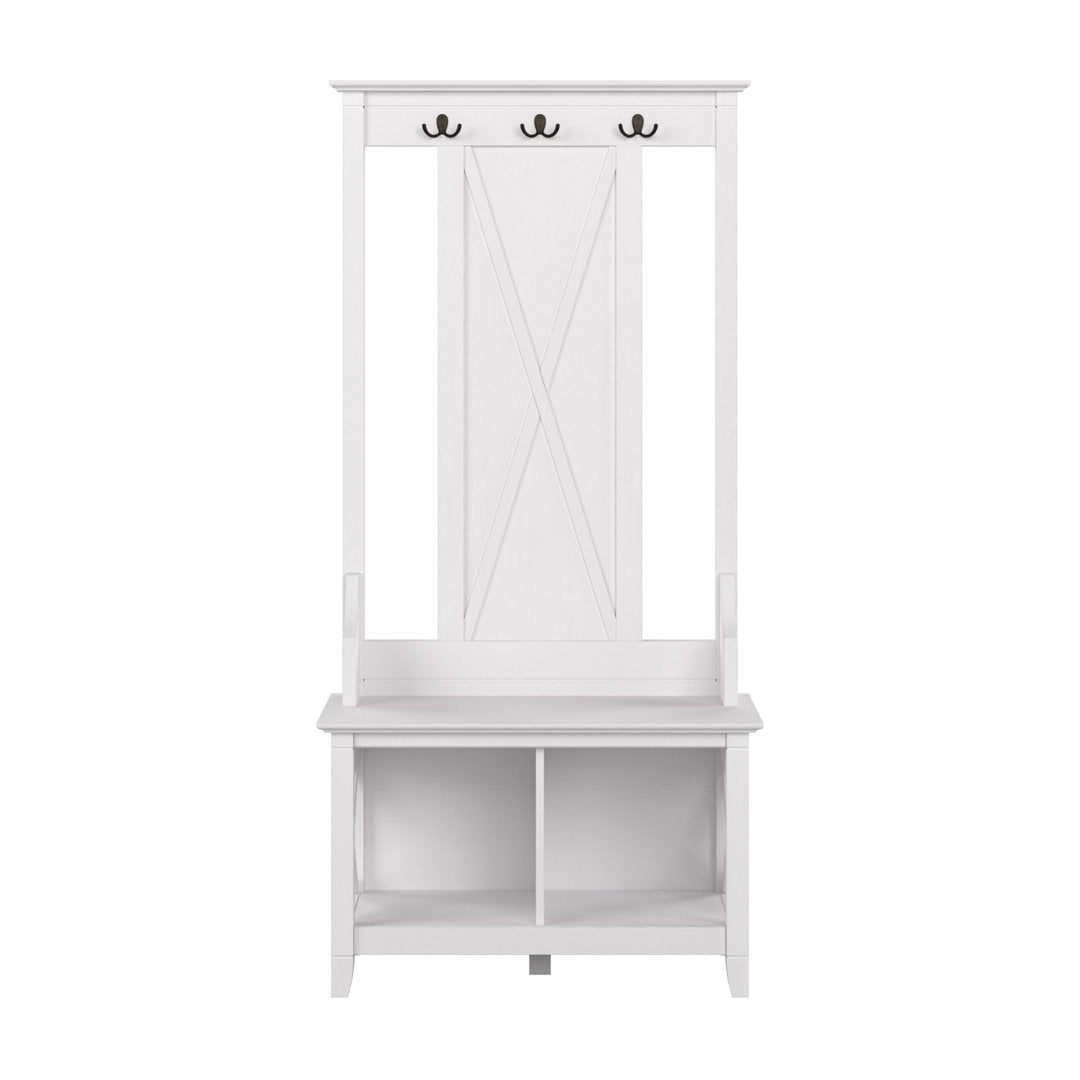 Huckins Hall Tree 32'' Wide with Bench and Shoe Storage Laurel Foundry Modern Farmhouse® Color: Pure White