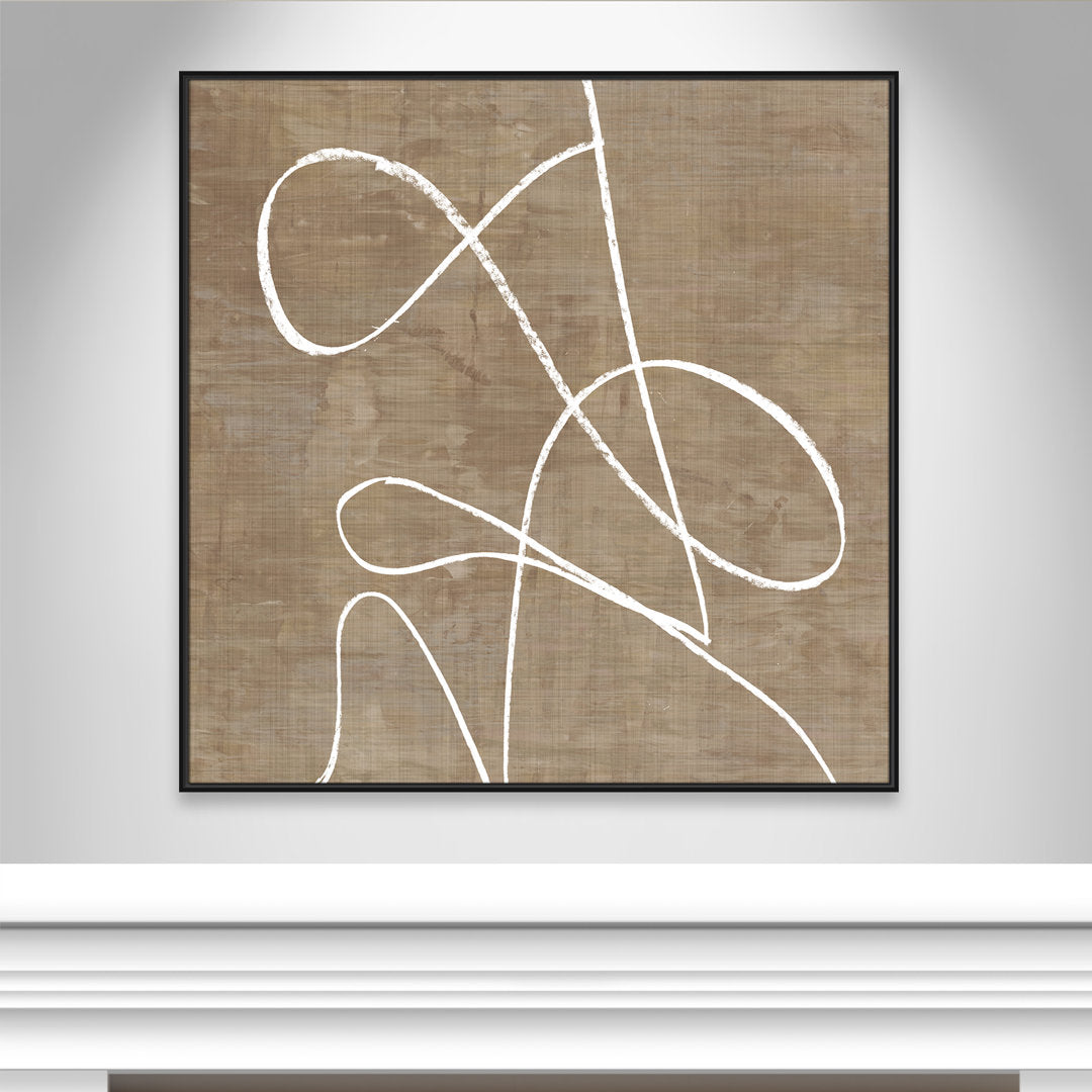 Swooping Lines - Floater Frame Painting on Canvas Joss & Main Size: 46.5" H x 46.5" W x 2" D Format: Black