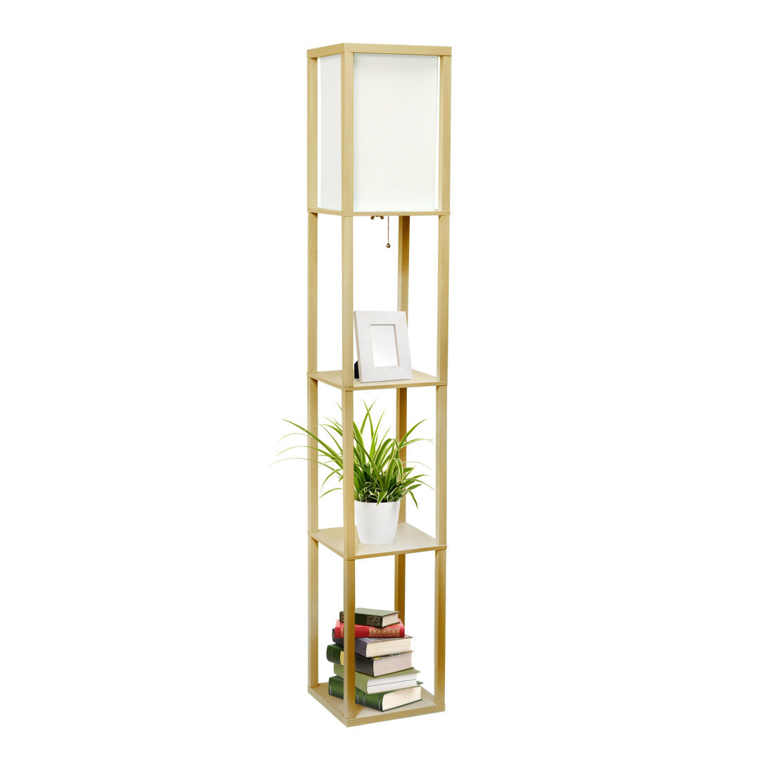 Abeyta 62.75" Column Floor Lamp Mercury Row® Teen Bulb Included: No, Base Finish: Tan