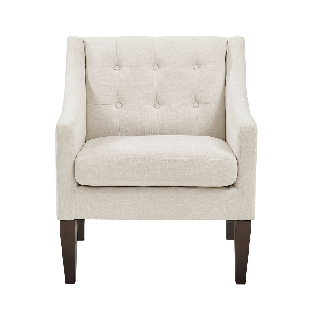Clopton 26" Wide Mid-Century Modern Tufted Accent Armchair Hashtag Home Fabric: Beige Polyester Blend