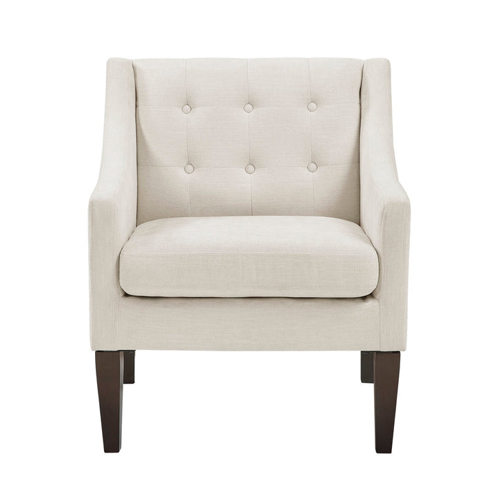 Clopton 26" Wide Mid-Century Modern Tufted Accent Armchair Hashtag Home Fabric: Beige Polyester Blend