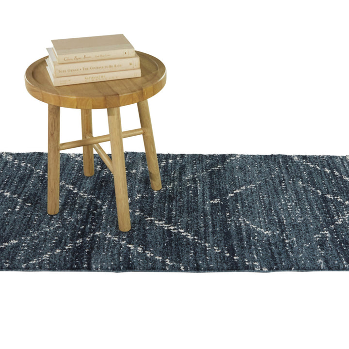 Beveridge Geometric Dark Blue Area Rug Mercury Row® Rug Size: Runner 2'2" x 7'