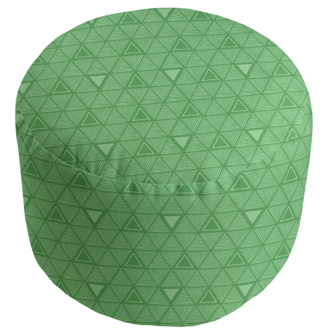 Full Color Hand Drawn Triangles Pouf East Urban Home Upholstery Color: Medium Green