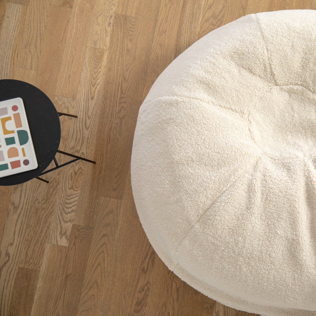 Classic Refillable Cotton Bean Bag Chair Mack & Milo™ Size: Large Body Fabric: Natural Sherpa Cotton Twill