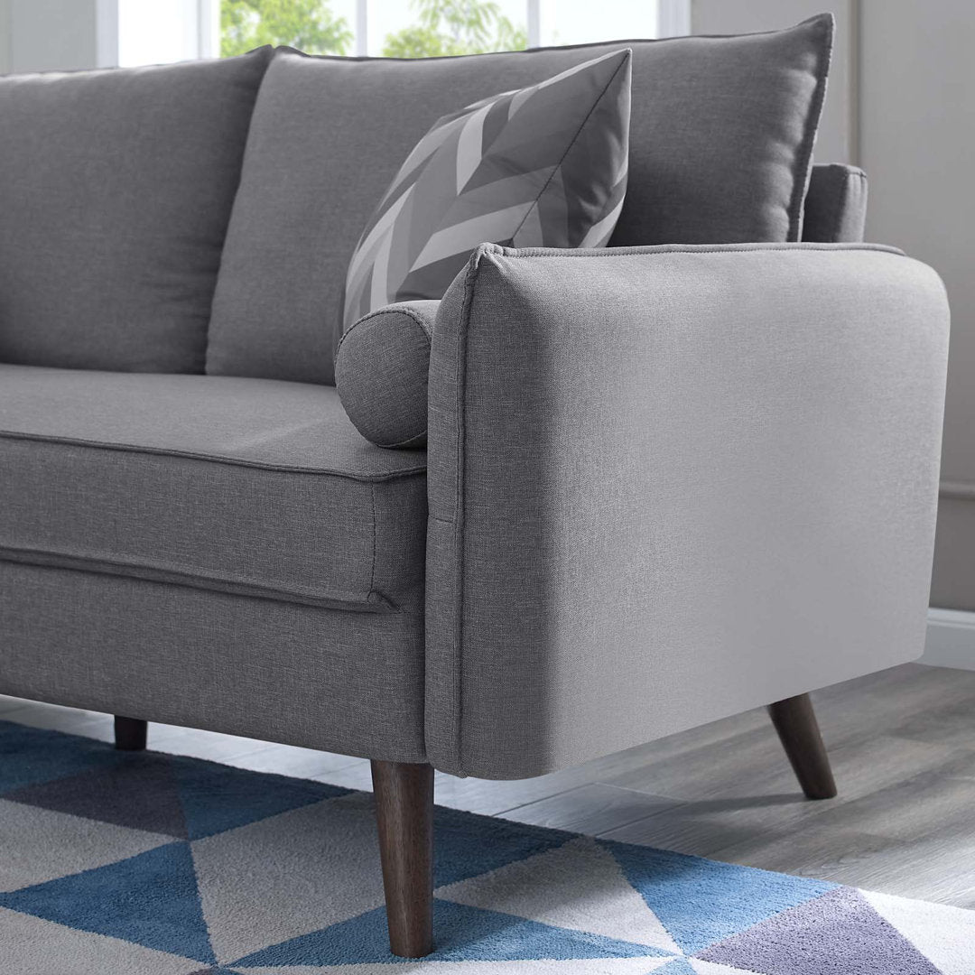 Modway Revive Upholstered Fabric Loveseat Modway Upholstery Color: Light Grey Velvet