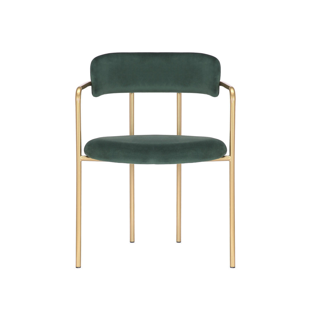 Chestertown Gold Chrome Dining Chair (Set of 2) Willa Arlo™ Interiors Upholstery Color: Green