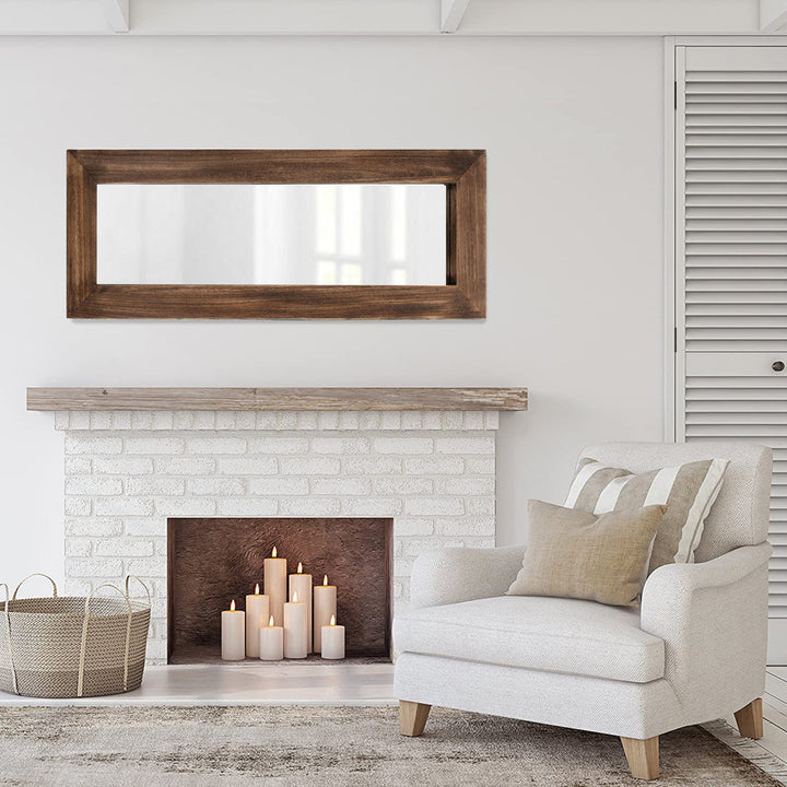 Larimar Wood Framed Leaning Full Length Mirror in Nutural Color Millwood Pines