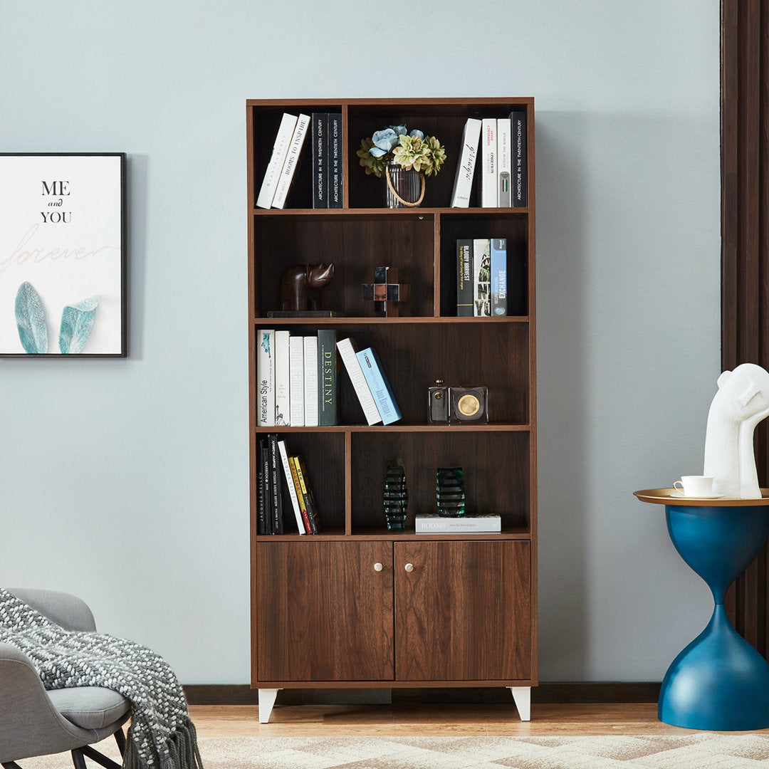 Rathore 68" H x 31.5" W Standard Bookcase Ebern Designs Color: Walnut