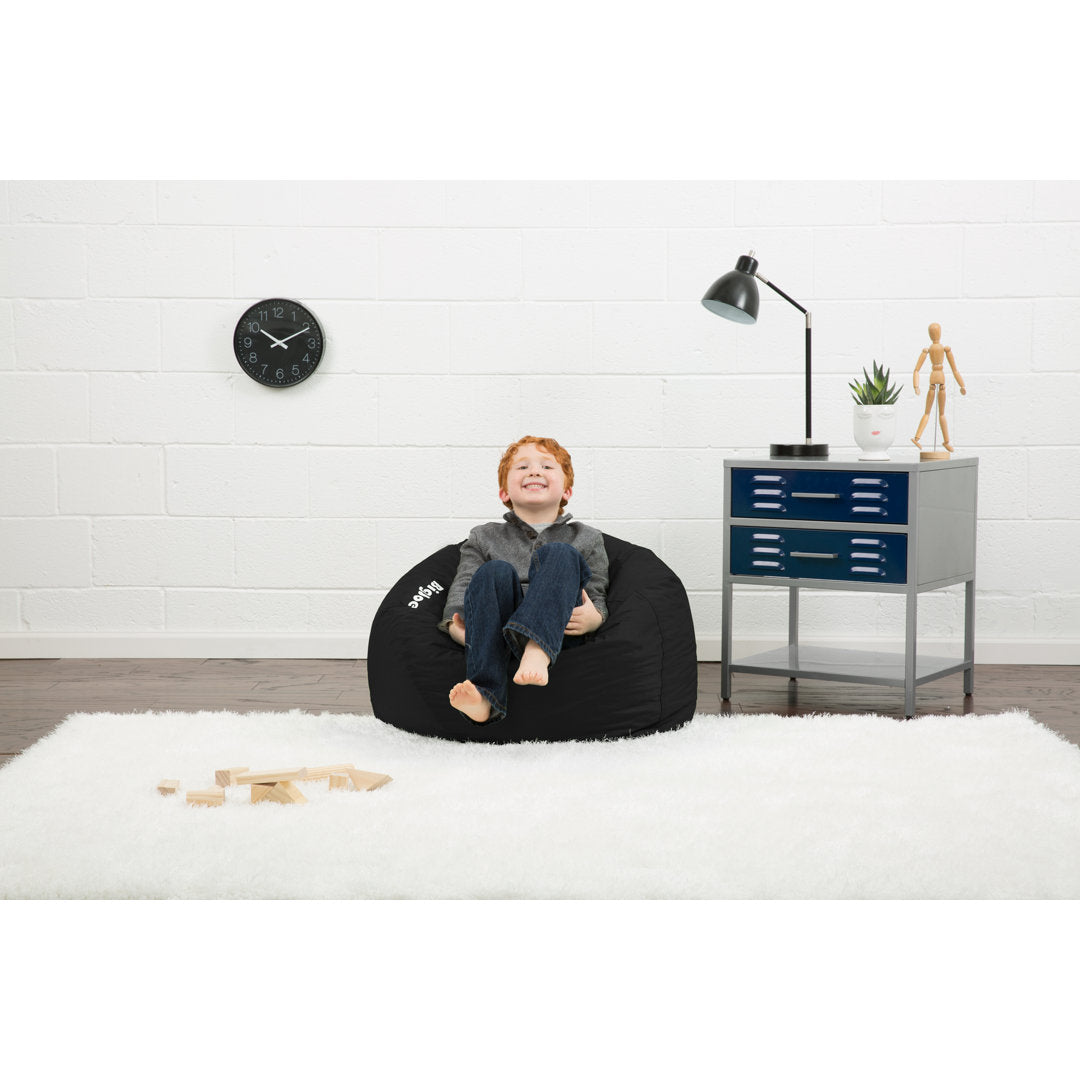 Big Joe Classic Bean Bag Chair Big Joe Size: 16"H x 27.5"W x 27.5"D Fabric: Stretch Limo Black Polyester Blend