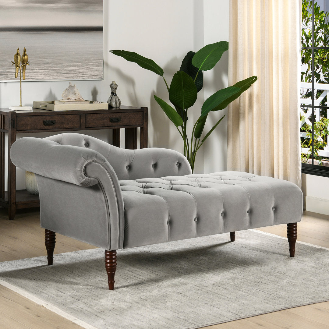 Kannon Tufted Right-Arm Chaise Lounge Willa Arlo™ Interiors Fabric: Opal Gray Velvet