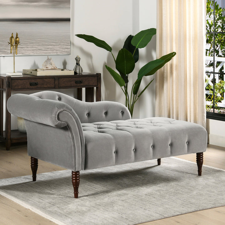 Kannon Tufted Right-Arm Chaise Lounge Willa Arlo™ Interiors Fabric: Opal Gray Velvet