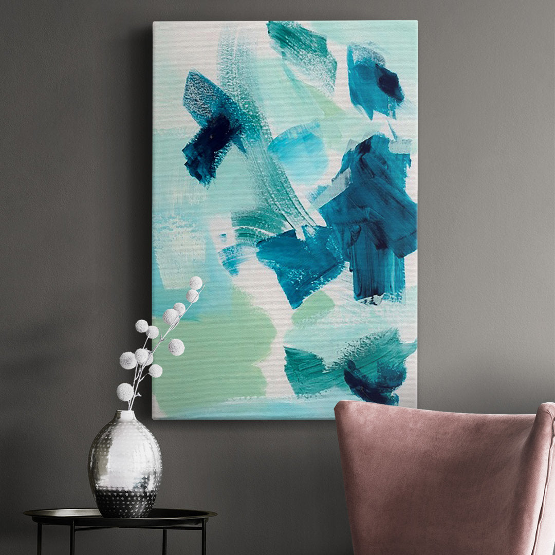 Teal Composition II - Wrapped Canvas Print Ivy Bronx Size: 27" H x 18" W x 1" D