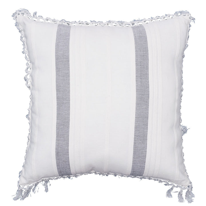 Nathan Striped Woven Square Throw Pillow C&F Home Color: Cement