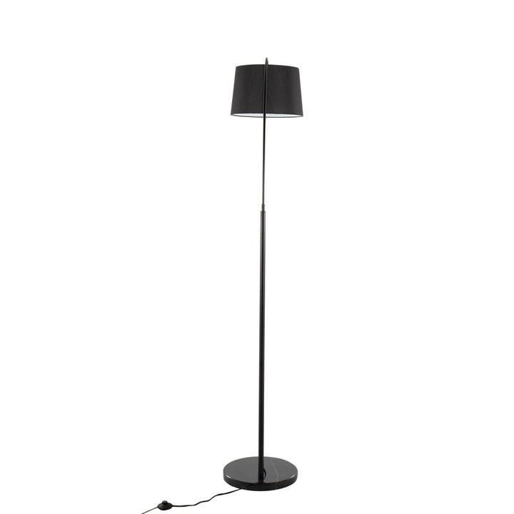 74" Arched Floor Lamp Latitude Run® Shade Color: Black Velvet Base Finish: Black